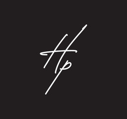 Couple Cursive Letters Initial Signature Handwriting Calligraphy