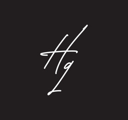 Couple Cursive Letters Initial Signature Handwriting Calligraphy