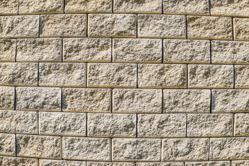 Background from the wall of white brick. yellow beige brick. Brick texture. Building background. Small items