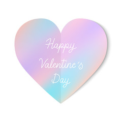 Happy Valentine s Day hand lettering with pastel heart icon