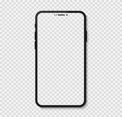 Trendy smartphone mockup mobile phones. Template for infographics or presentation. Vector illustration