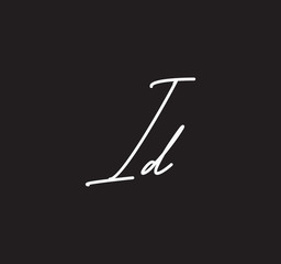 Couple Cursive Letters Initial Signature Handwriting Calligraphy