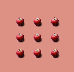 Apples pattern on background. Fresh. Nature.	