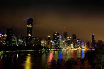 Obraz na płótnie Canvas Brisbane City Skyline at Night