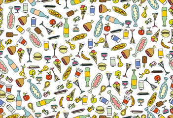Fast food seamless background