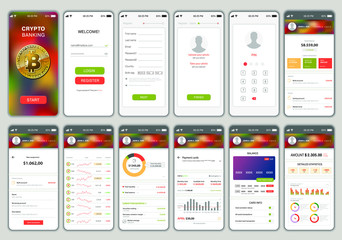 Banking splashscreens template collection for mobile platform. 