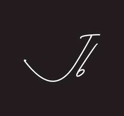 Couple Cursive Letters Initial Signature Handwriting Calligraphy