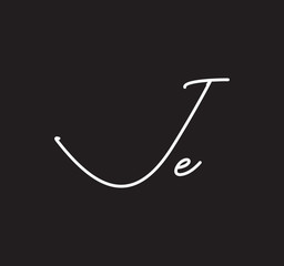 Couple Cursive Letters Initial Signature Handwriting Calligraphy