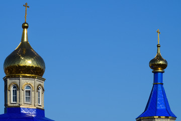 Fototapeta na wymiar Domes of an Orthodox church