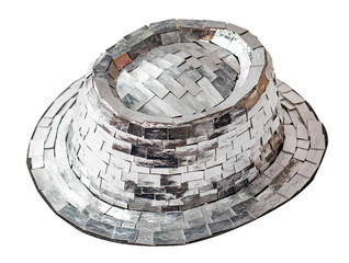 A disco ball texture hat isolated on white