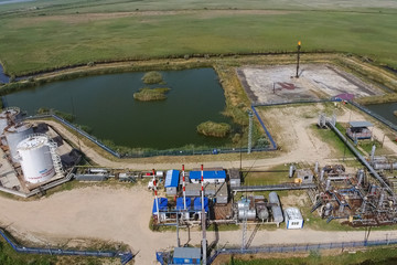 Equipment for the drying gas and condensate collection. Top view