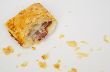 Sliced ​​guava puff pastry isolated in white background