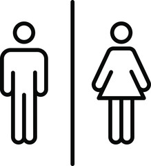 Toilet and restroom icon. Male,female symbol. Bathroom vector. Door and plate symbol. Linear style sign for mobile concept and web design