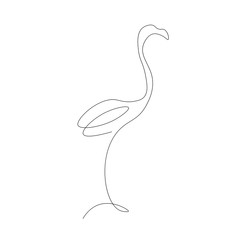 Flamingo bird silhouette vector illustration