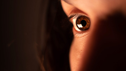 brown eye closeup macro inside deep eye photography