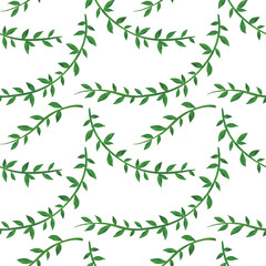 Naklejka premium Seamless pattern liana tropics jungle flowers watercolor illustration