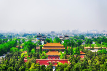 Jingshan park Beijing China hazy day