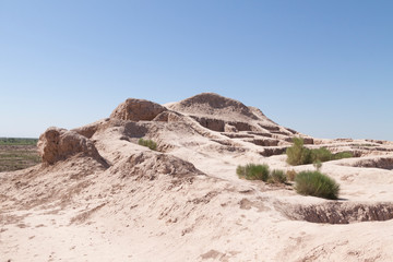 Interior of the Topraq Qala fortress (Uzbekistan)