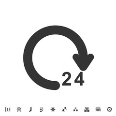24/7 icon vector illustration for graphic design and websites