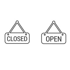 store open closed sign icon vector illustration for graphic design and websites