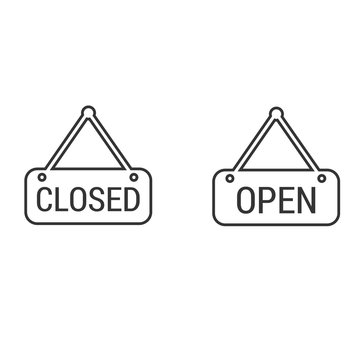 Store Open Closed Sign Icon Vector Illustration For Graphic Design And Websites