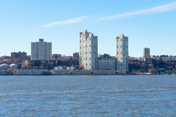 Fototapeta premium Skyline of Guttenberg New Jersey along the Hudson River