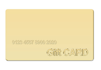 Ilustración realista de una Tarjeta regalo (Gift Card) en oro