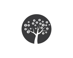 money tree logo icon vector illustration
