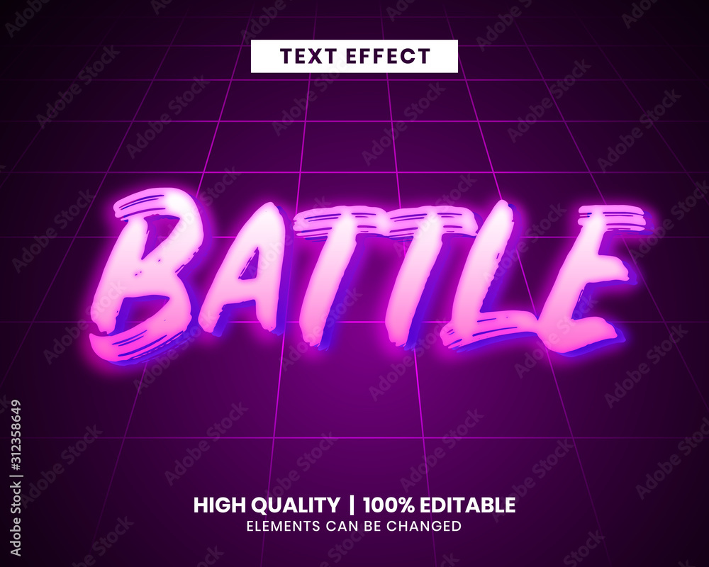 Aufkleber 80s retro futuristic editable text effect for game title