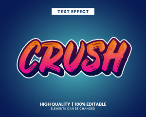 Vibrant color brush stroke editable text effect