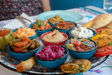 Fototapeta na wymiar Turkish Cuisine Mezze Plate