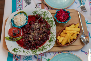 Meatballs in Sour Cherry Sauce