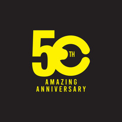 50 Th Amazing Anniversary Celebration Vector Template Design Illustration Logo Icon