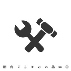 Fototapeta premium hammer and wrench icon vector illustration for graphic design and websites