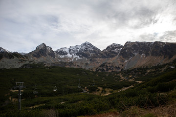 Fototapeta premium Tatra mountains landscape with snow 