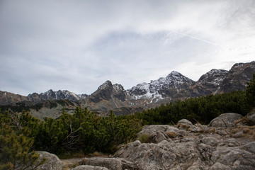 Tatra mountains landscape with snow 