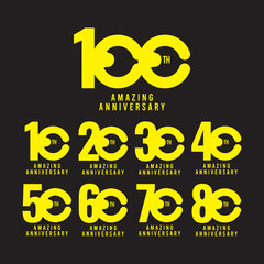 100 Th Amazing Anniversary Celebration Vector Template Design Illustration Logo Icon