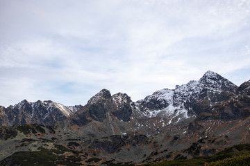 Tatra mountains landscape with snow 