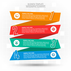 Abstract 3D Paper Infographics. Business template .Vector illustration