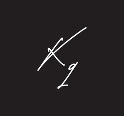 Couple Cursive Letters Initial Signature Handwriting Calligraphy