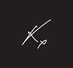 Couple Cursive Letters Initial Signature Handwriting Calligraphy