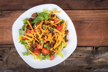 beef taco salad bowl dish