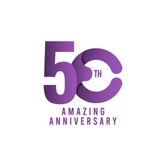 50 Th Amazing Anniversary Celebration Vector Template Design Illustration Logo Icon
