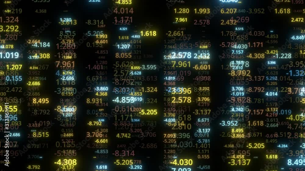 Wall mural big data matrix numbers background