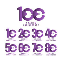 100 Th Amazing Anniversary Celebration Vector Template Design Illustration Logo Icon