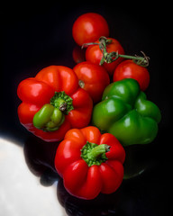 fresh vegetables on black background