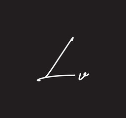 Couple Cursive Letters Initial Signature Handwriting Calligraphy