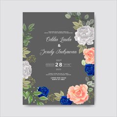 wedding invitation with beautiful flower themes