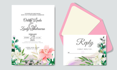 wedding invitation with beautiful flower themes