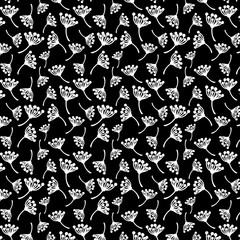 black floral pattern